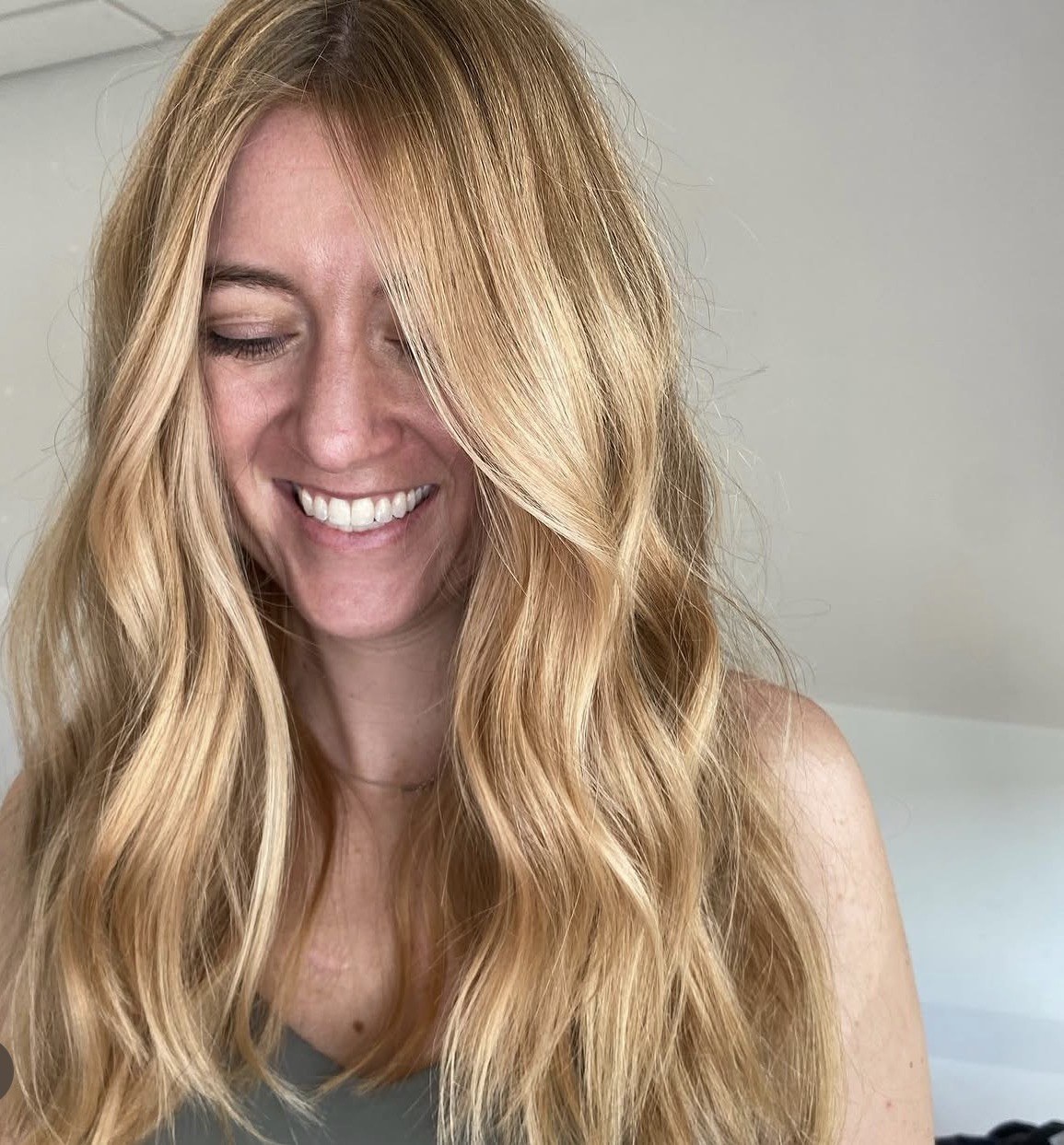 Golden blonde waves styled by Megan Beth Hair